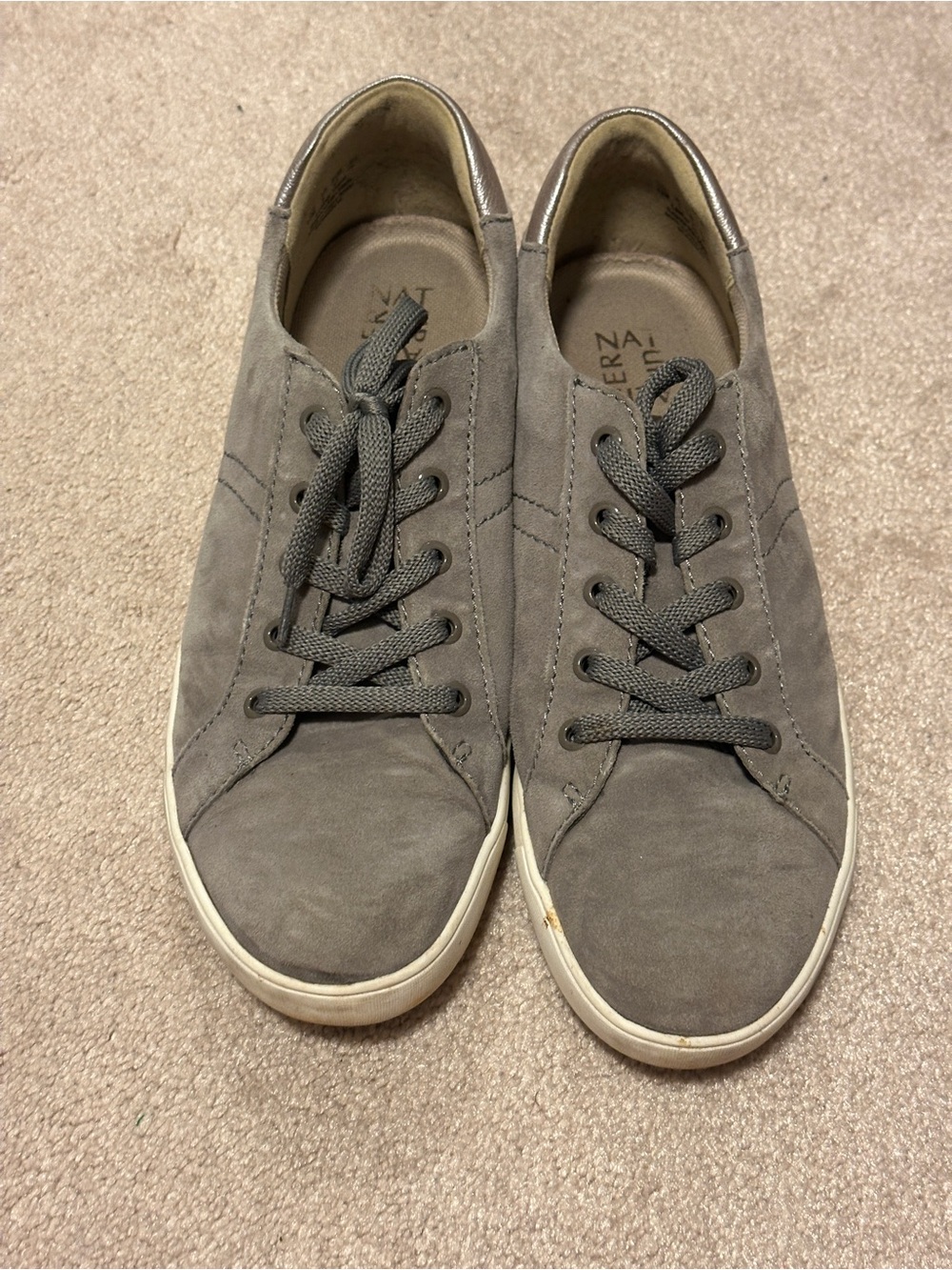 Naturalizer Women’s Gray Suede Lace-Up Sneakers